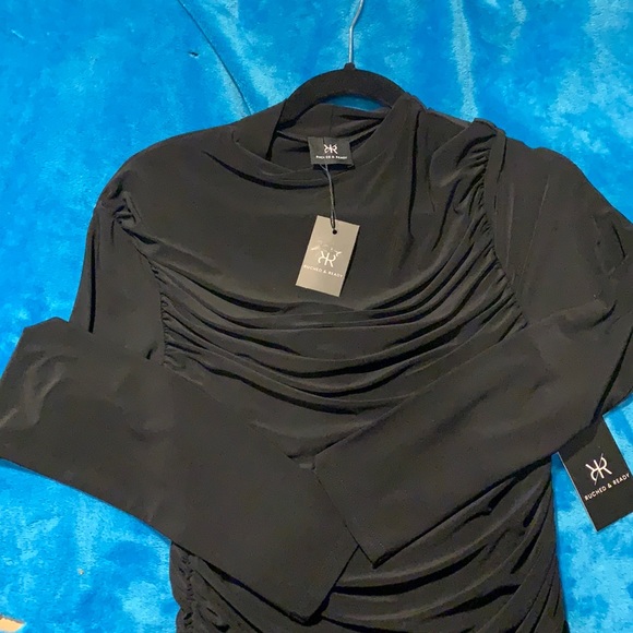 Ruched & Ready black midi long sleeve - Picture 2 of 4